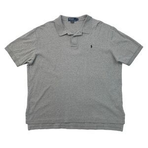 Polo Ralph Lauren Polo Shirt Mens XL Extra Large Gray High Low Hem Cotton Golf